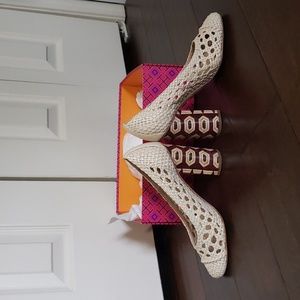 Tory Burch Grove Woven Pump Heels - Dulce de Leche - Size 7M